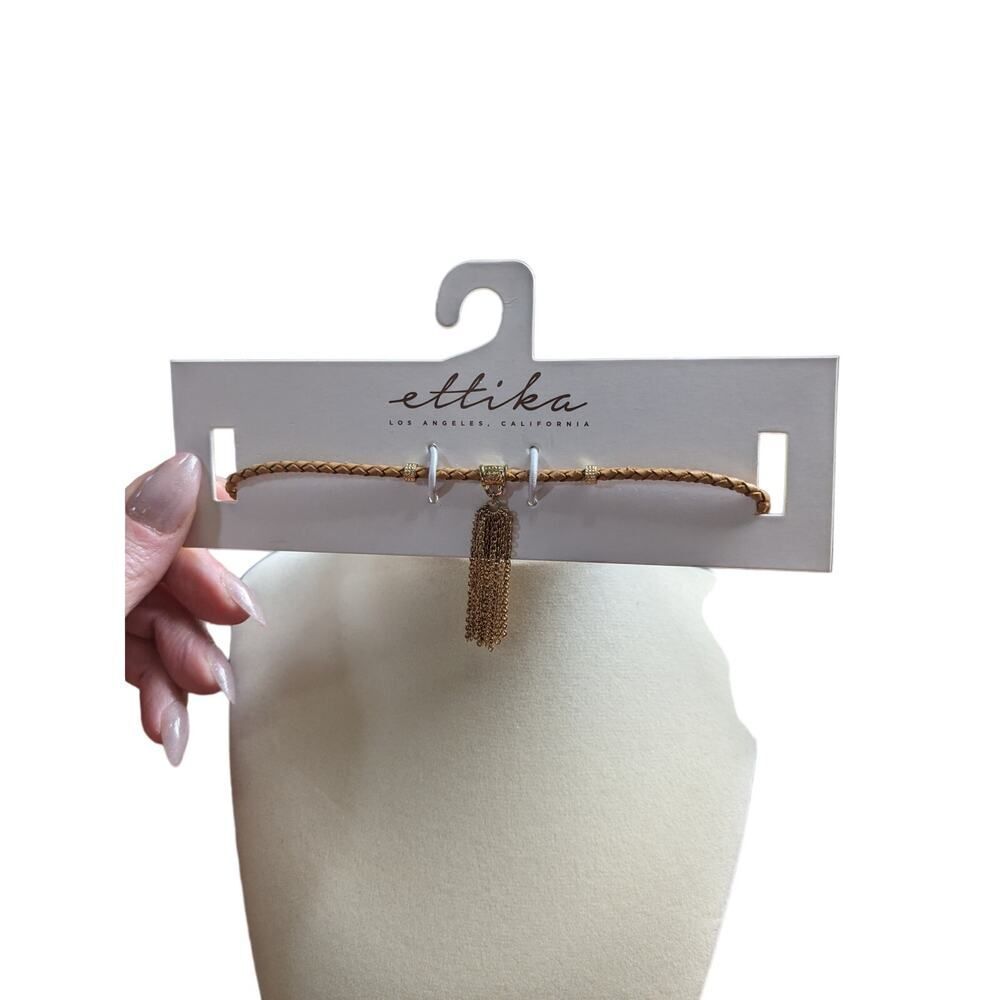 Ettika‎ NWT Leather Tassel Choker - Picture 2 of 6